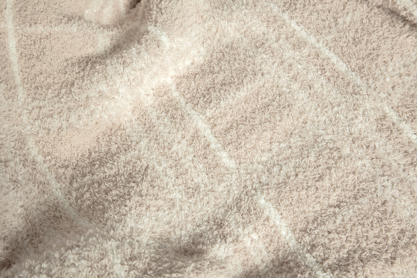 Blushing Beige & White Plaid Print Extended Throw