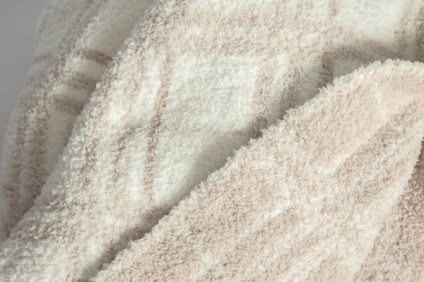 Blushing Beige & White Plaid Print Extended Throw