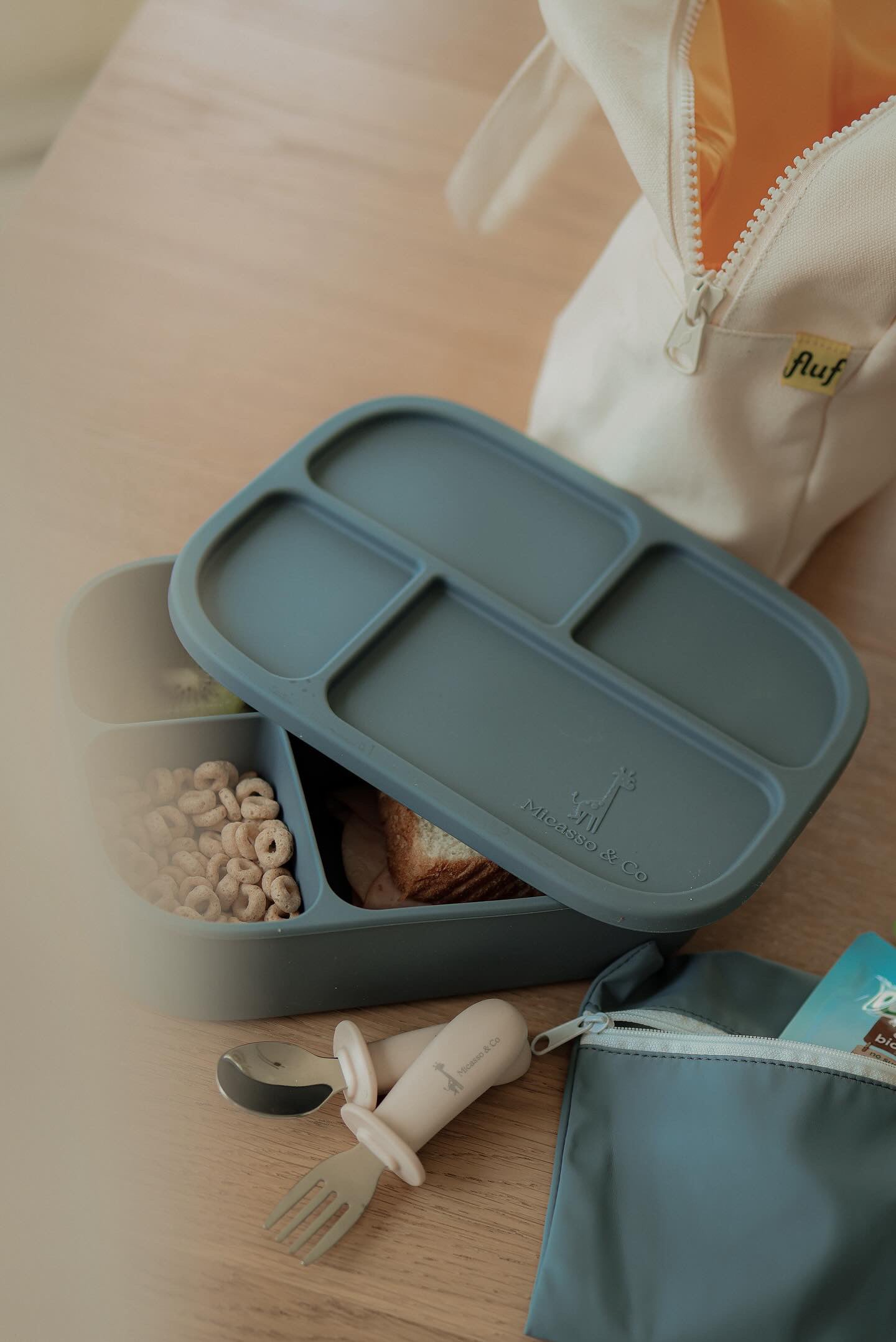 Boîte à lunch bento en silicone | 4 compartiments