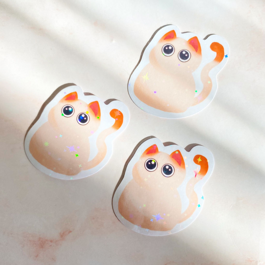 Purfect White Cat Sticker