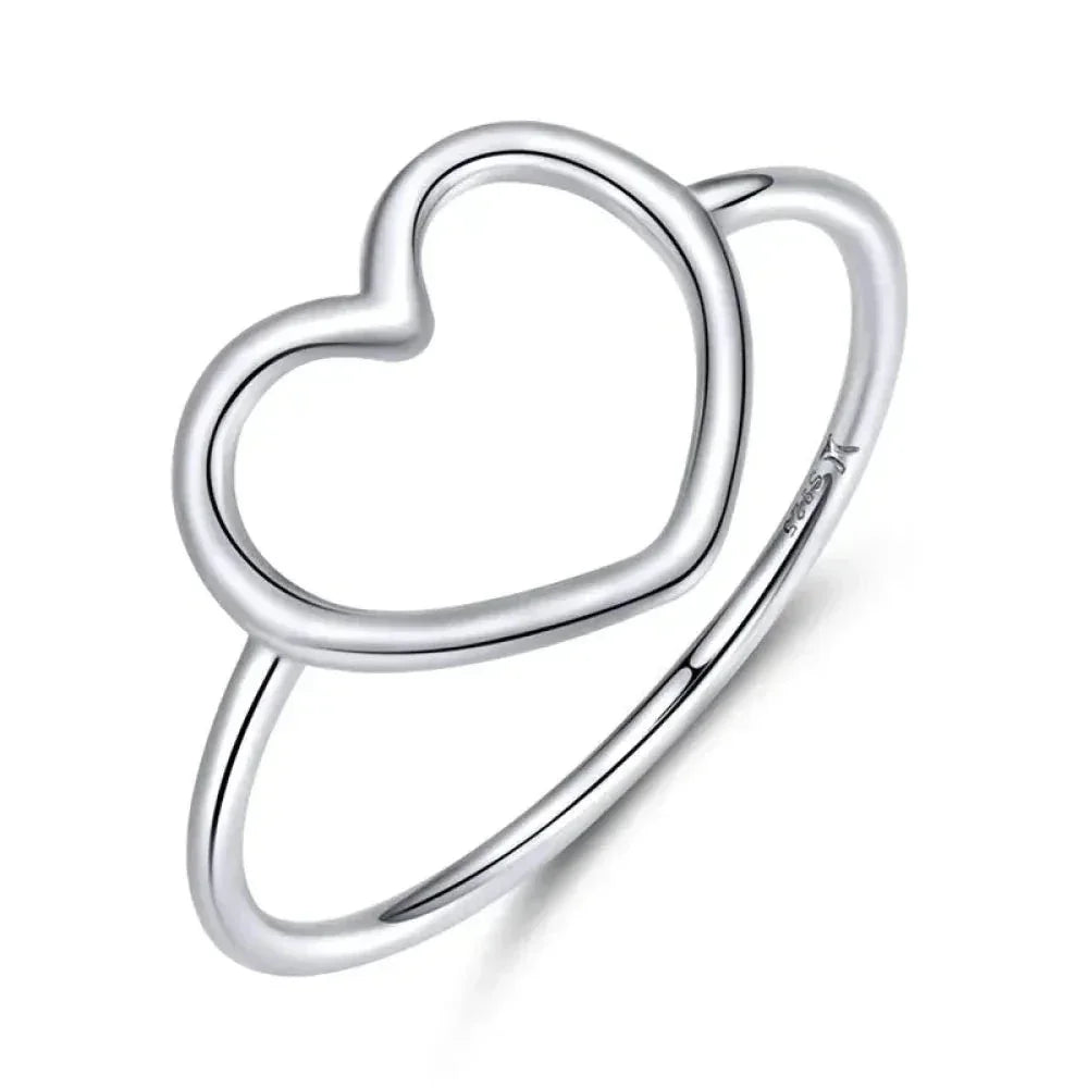 Sterling Silver Minimal Heart Band Ring