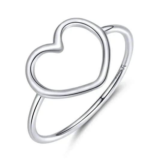 Sterling Silver Minimal Heart Band Ring