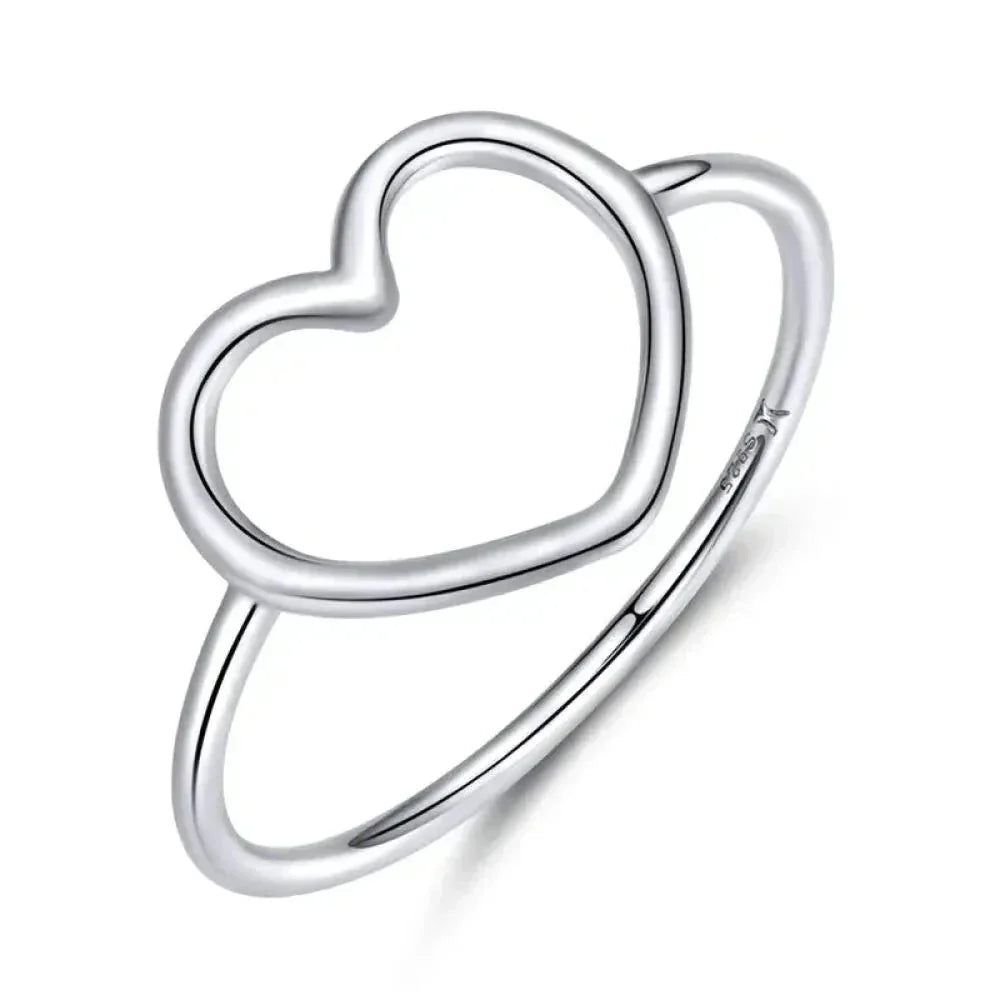 Sterling Silver Minimal Heart Band Ring