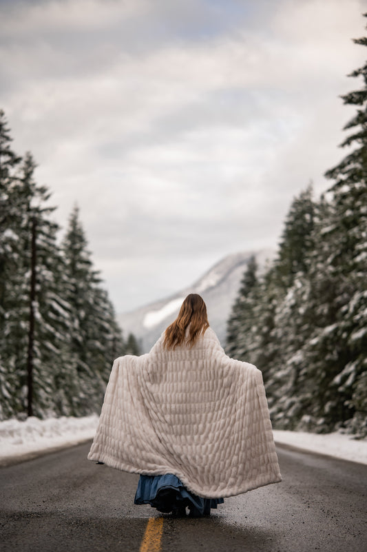 Cream Clouds Double-sided Minky Blanket