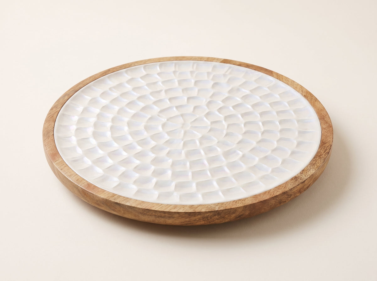 Lazy Susan Turntable with Pearl Enamel