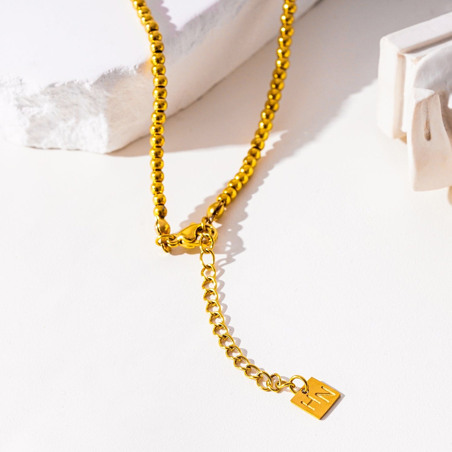 AMADIA: Paradise Found - Colourful Necklace with Gold Beads, Natural Stones, and Freshwater Pearls