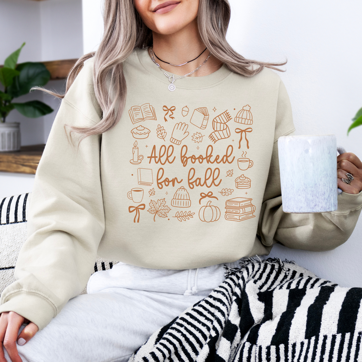 All Booked For Fall Sweatshirt_ Sand