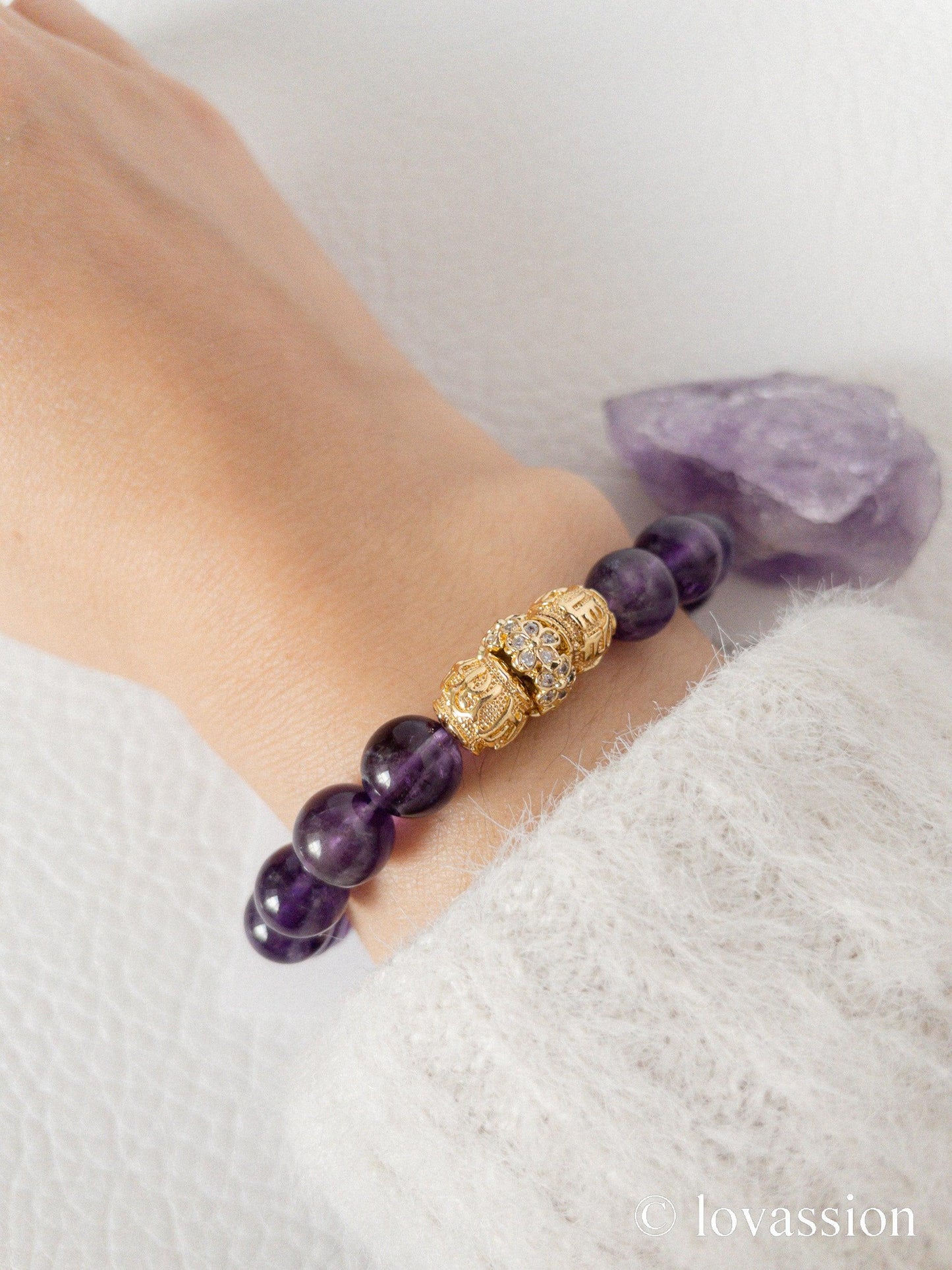 18K Amethyst Bracelet 8MM