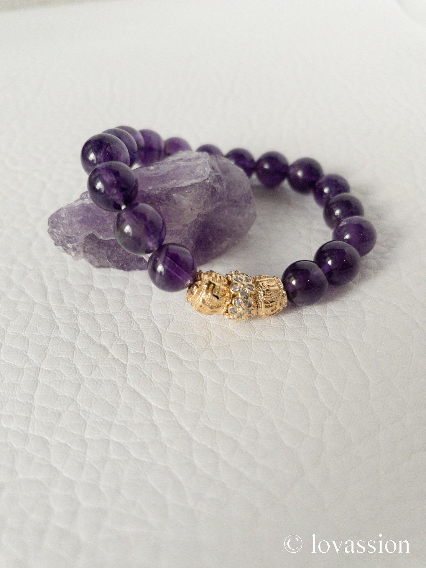 18K Amethyst Bracelet 8MM