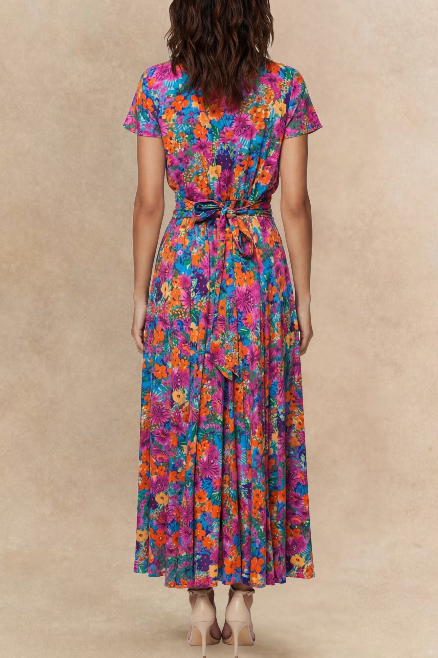 Arianna Floral Maxi Dress with Flutter Sleeves