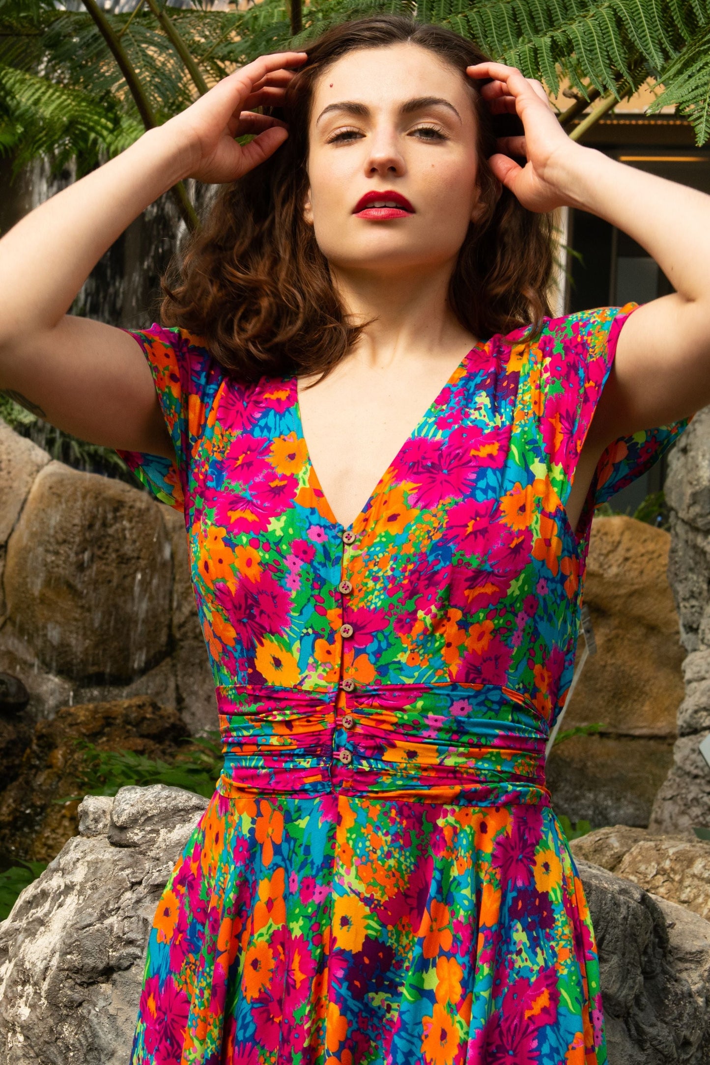 Arianna Floral Maxi Dress with Flutter Sleeves