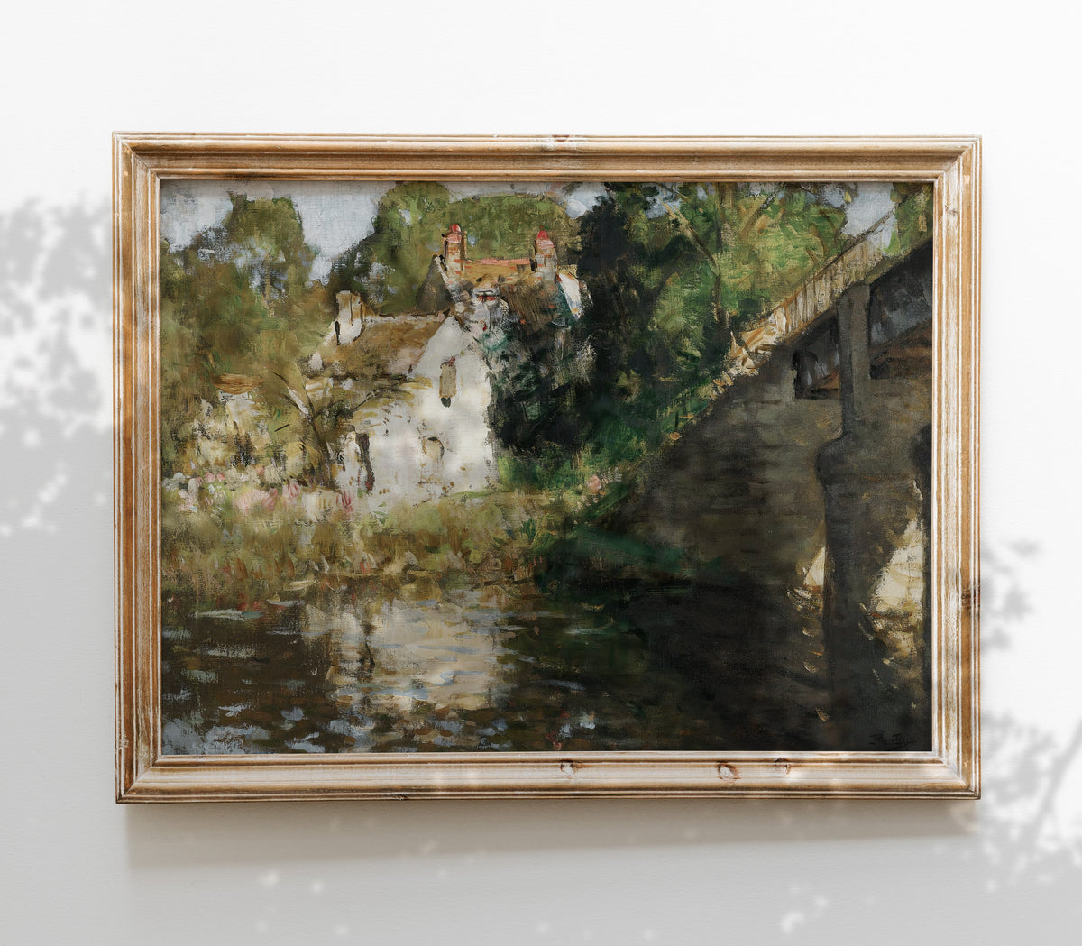 Vintage Cottage Landscape Art Print L0118