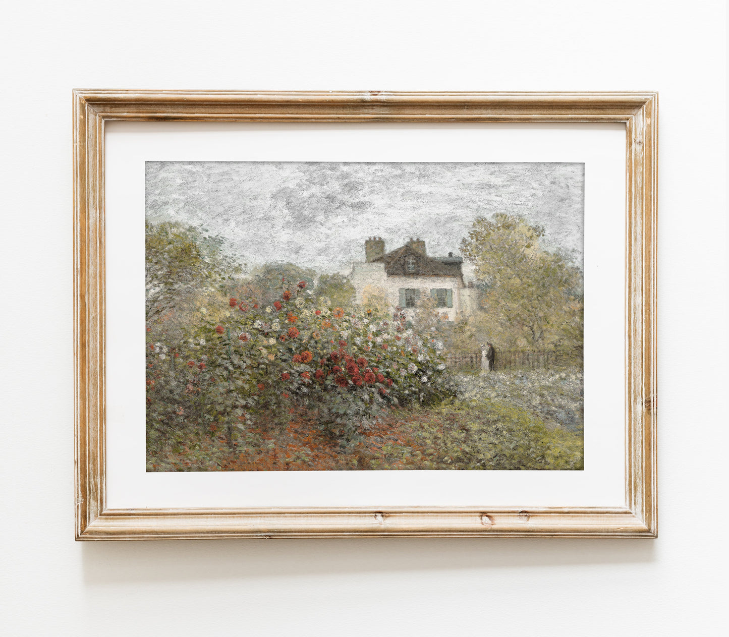 Cottage Floral Oil Painting | Muted Landscape Art Print L224