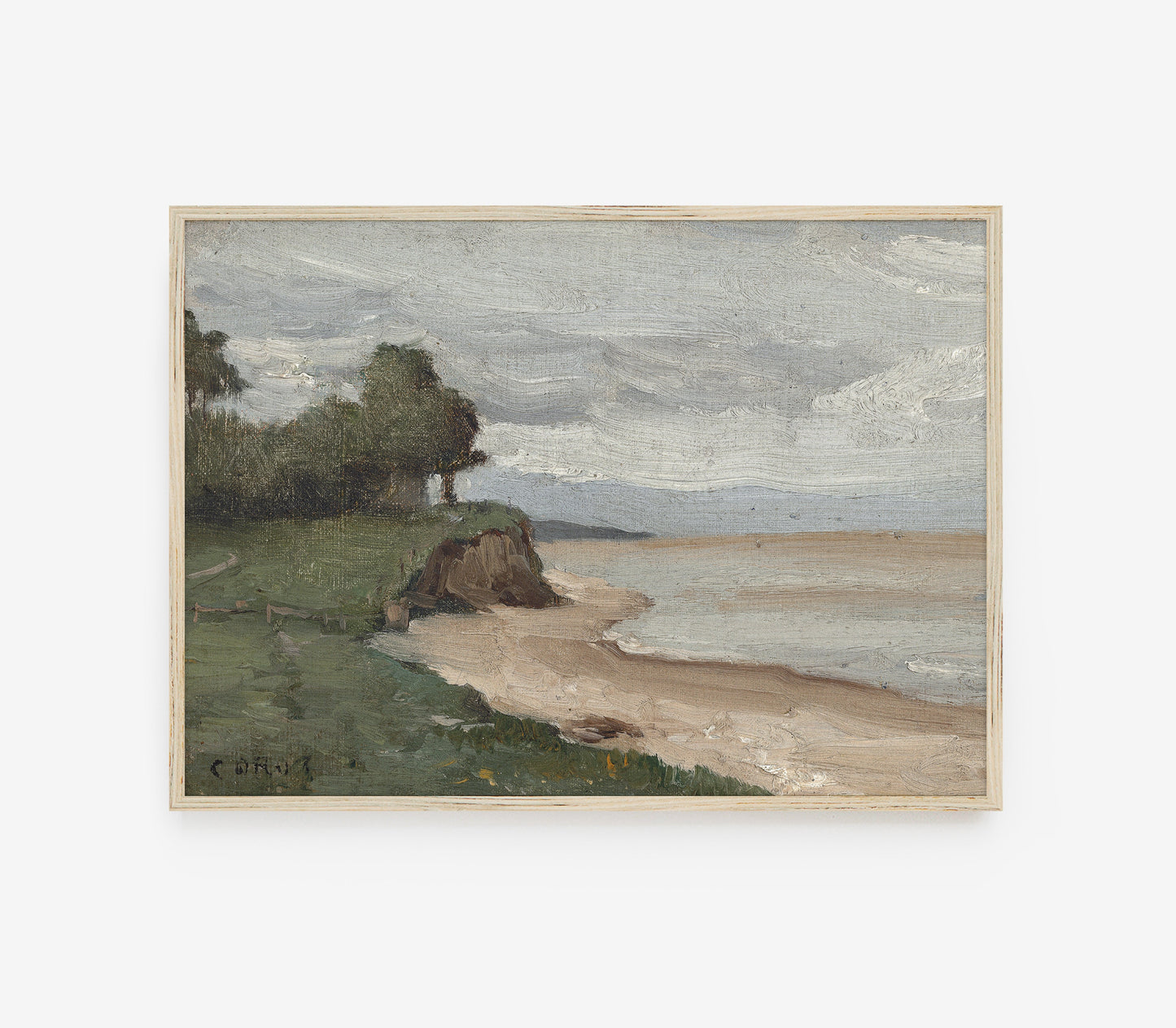 Vintage Coastal Seaside Landscape Art Print