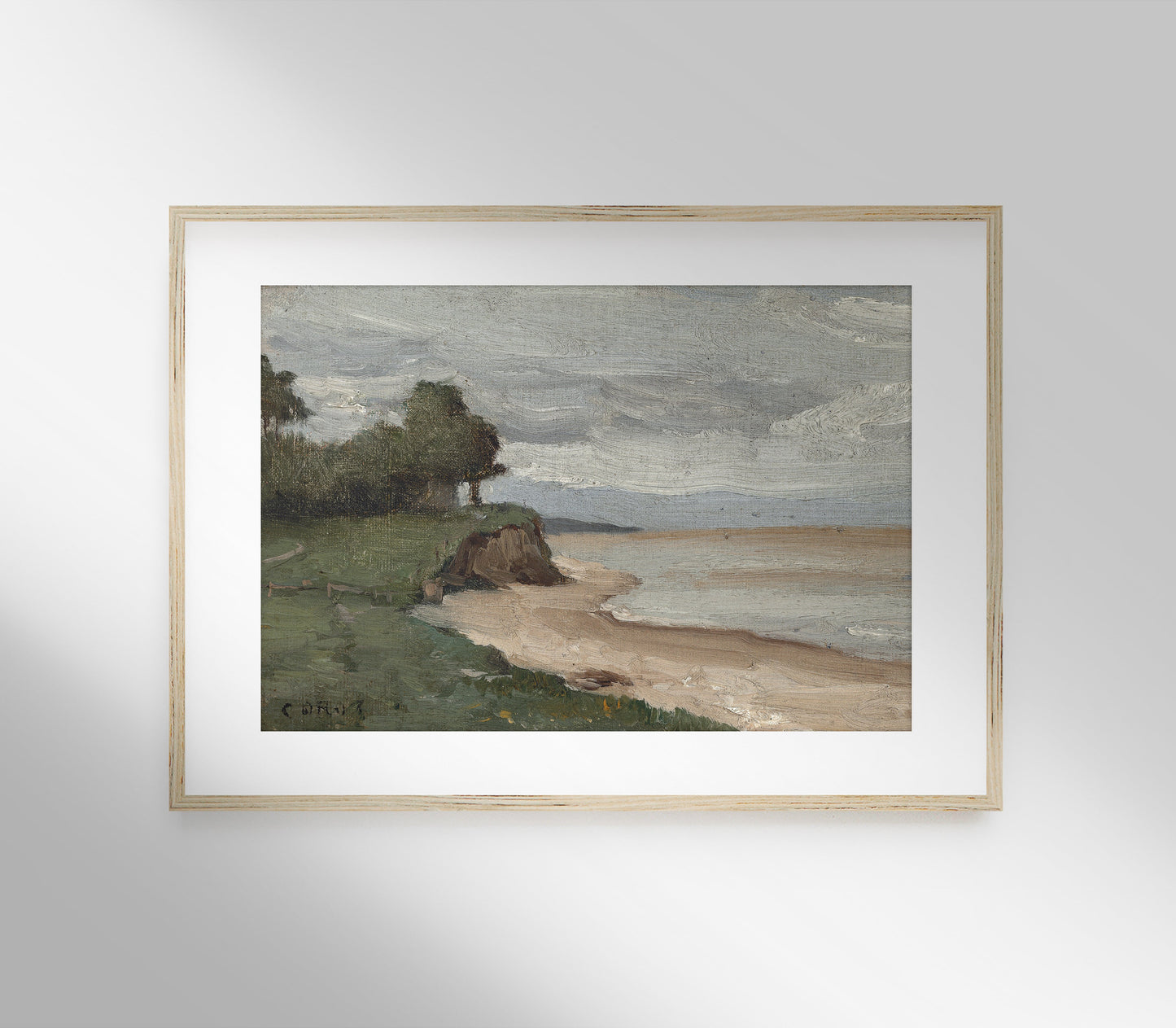 Vintage Coastal Seaside Landscape Art Print