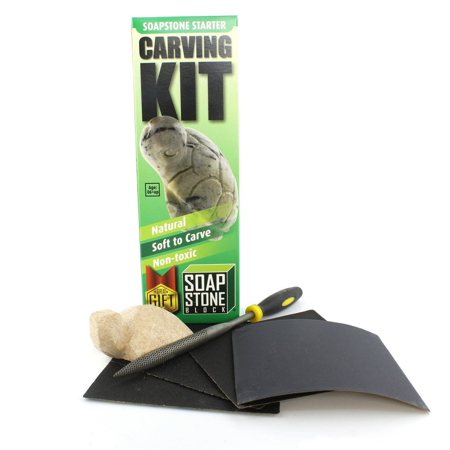 Soapstone Carving Kit - Make 3D Art 🦉🐢🐈 Choose Your Animal