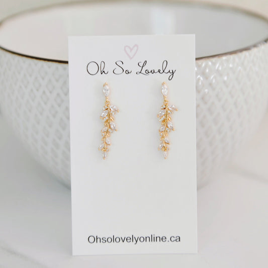 Alessia Crystal Stud Drop Earrings