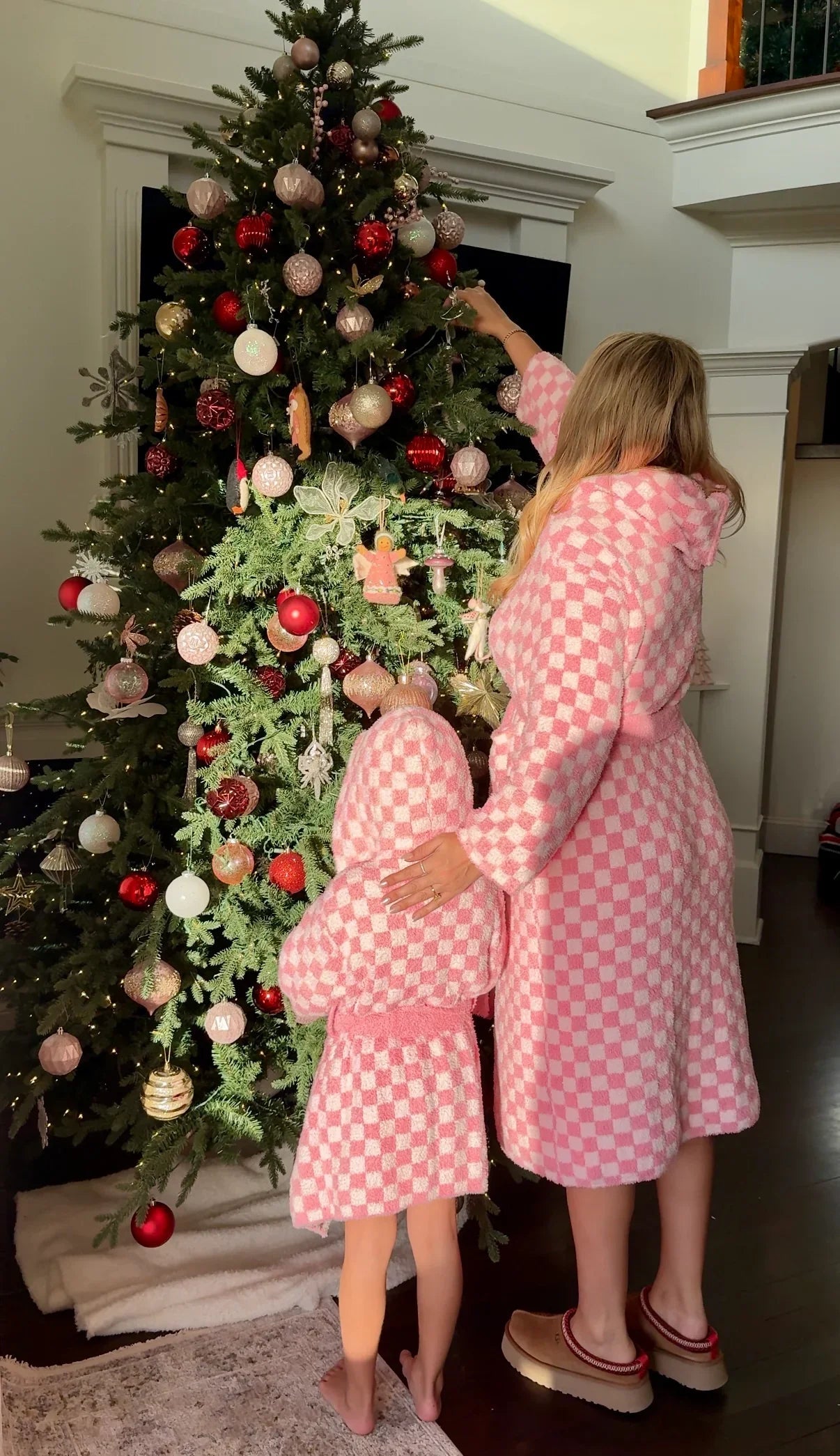 Childrens Check Print Hooded Robe - restocking in May