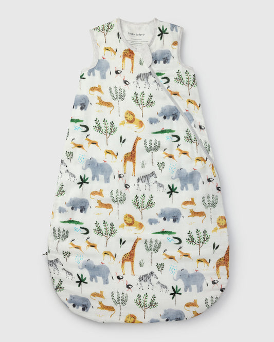 Baby Bamboo Muslin Sleep Bag 0.5 TOG - Safari Jungle