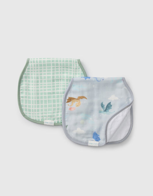 Burp Cloth Set - 2 Pack - Magical Dragons