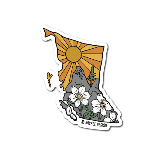 British Columbia (Mountain Dogwood Flowers) Vinyl Sticker