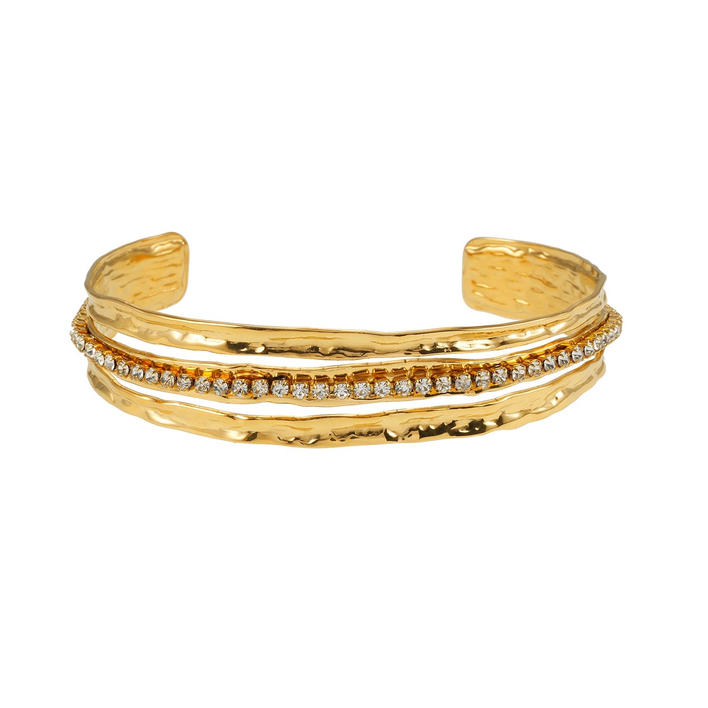 Triple Stacked Textured Bracelet - Stacked for Glamour.