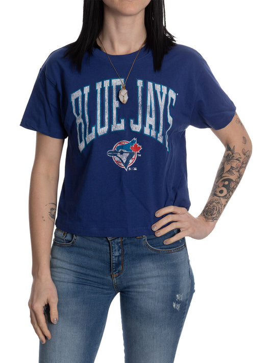 Toronto Blue Jays Throwback Arch Crop T-Shirt