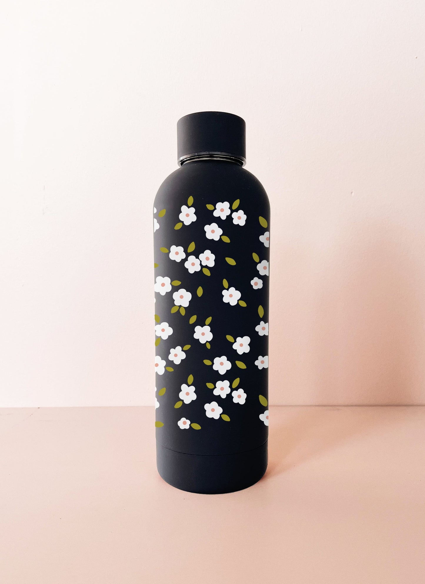 Bouteille en acier inox 17oz - noir Bloom blanc