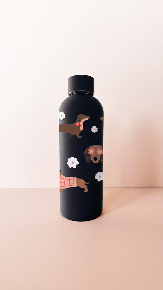 Bouteille en acier inox 17oz - noir Teckels de printemps