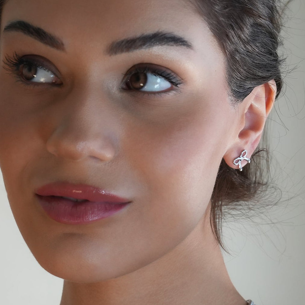 Bow Shaped Stud Earrings