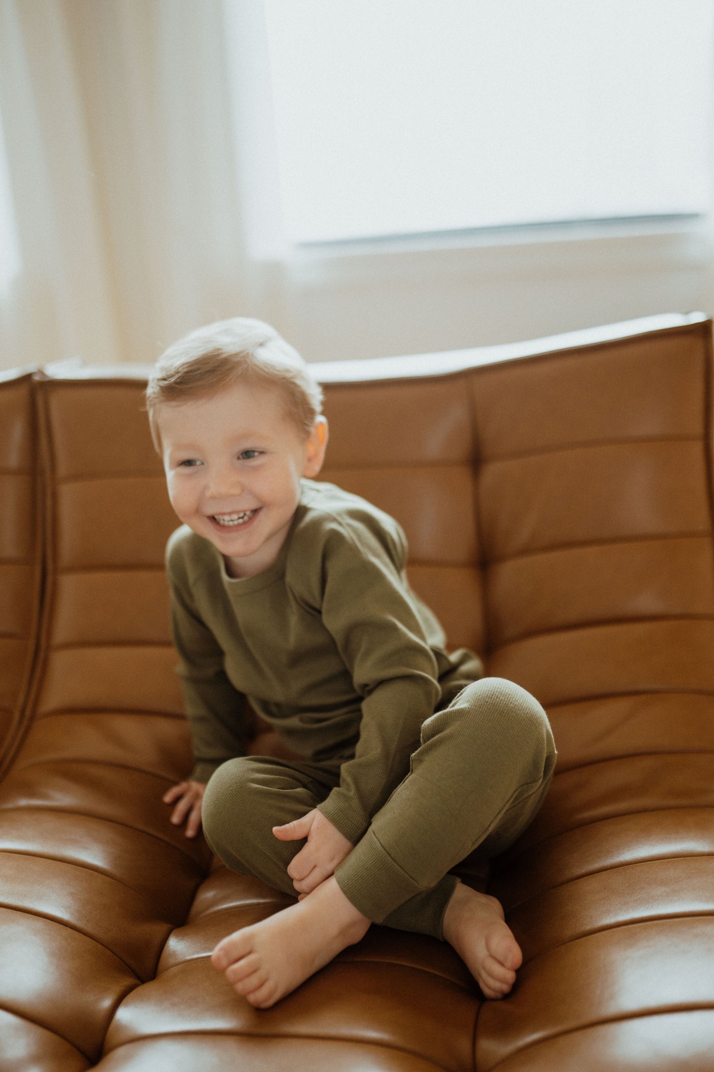 Ribbed Jogger Set – Olive