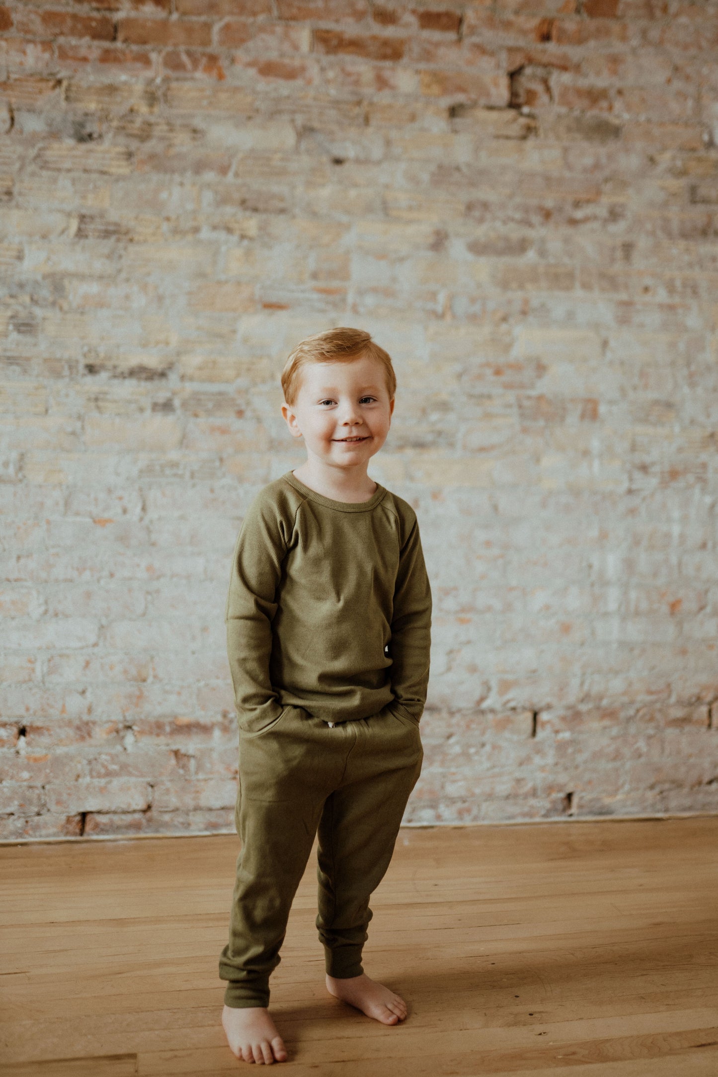Ribbed Jogger Set – Olive
