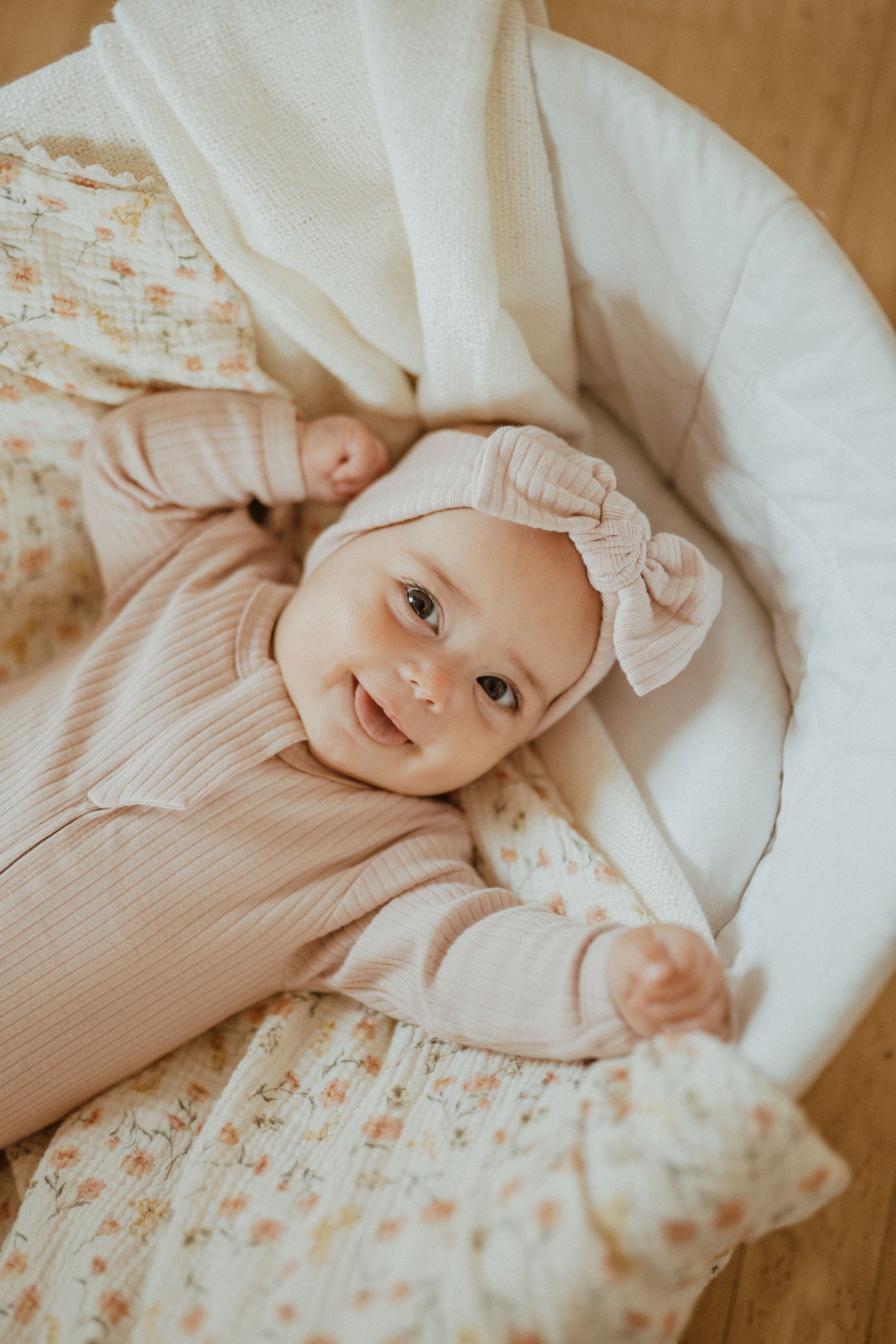 Organic Cotton Baby Sleeper,  Blush | ba.be.O