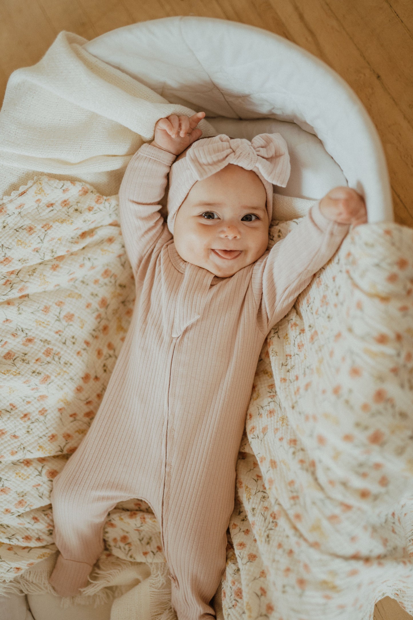 Organic Cotton Baby Sleeper,  Blush | ba.be.O