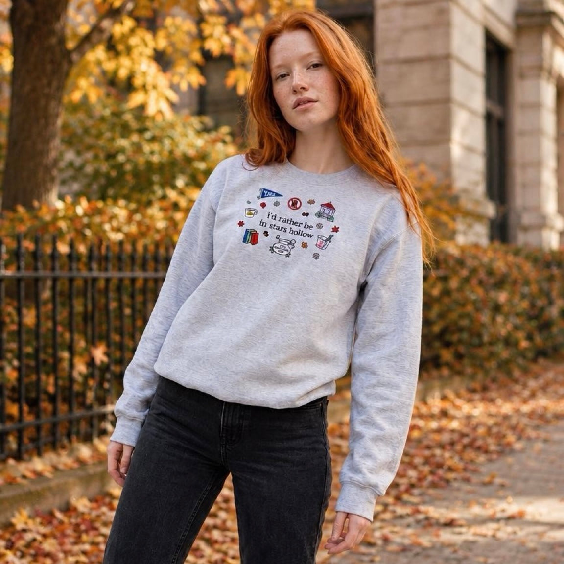 Stars Hollow Embroidered Crewneck Sweatshirt