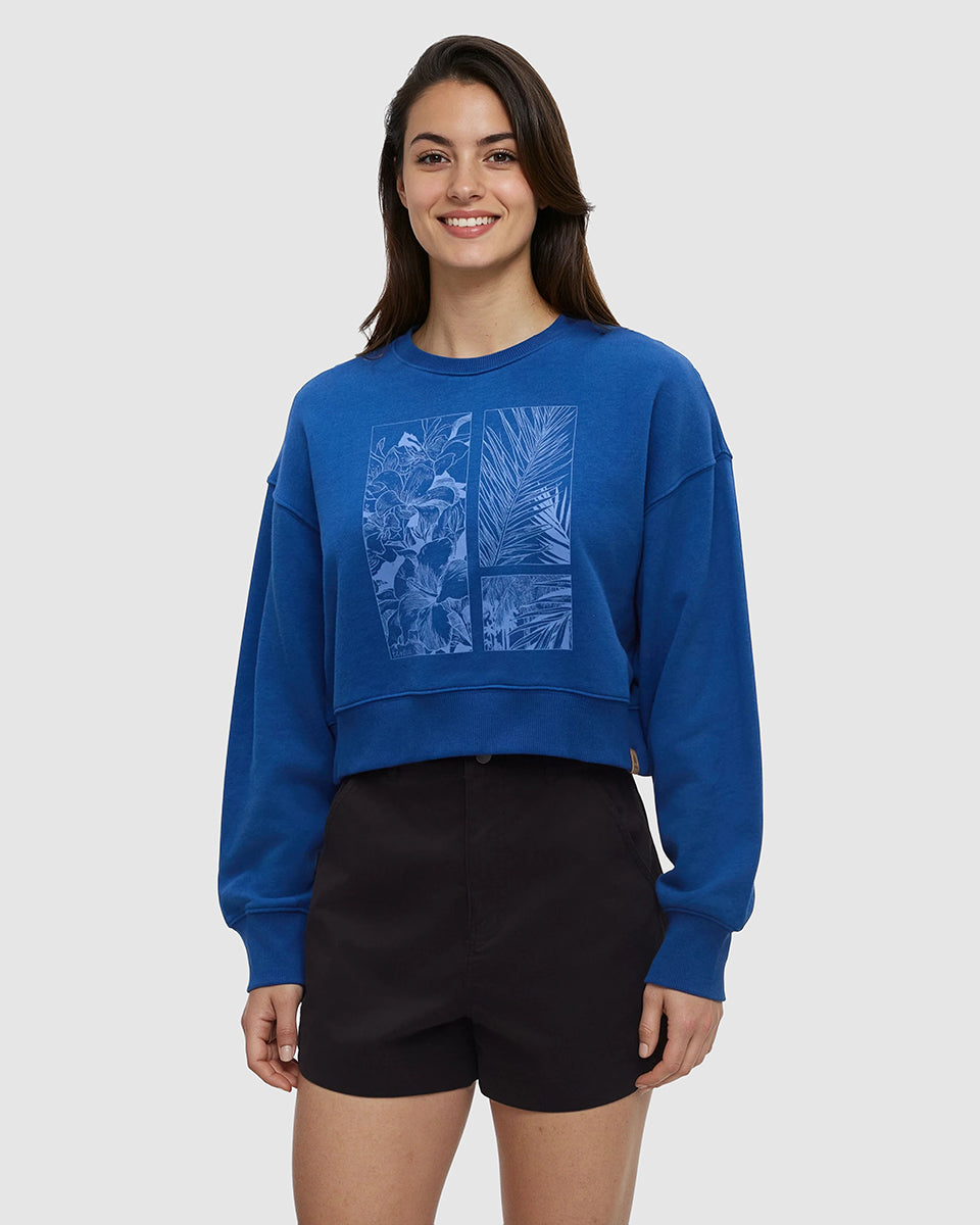 Framed Haitian Blooms Oversized Crop Crew
