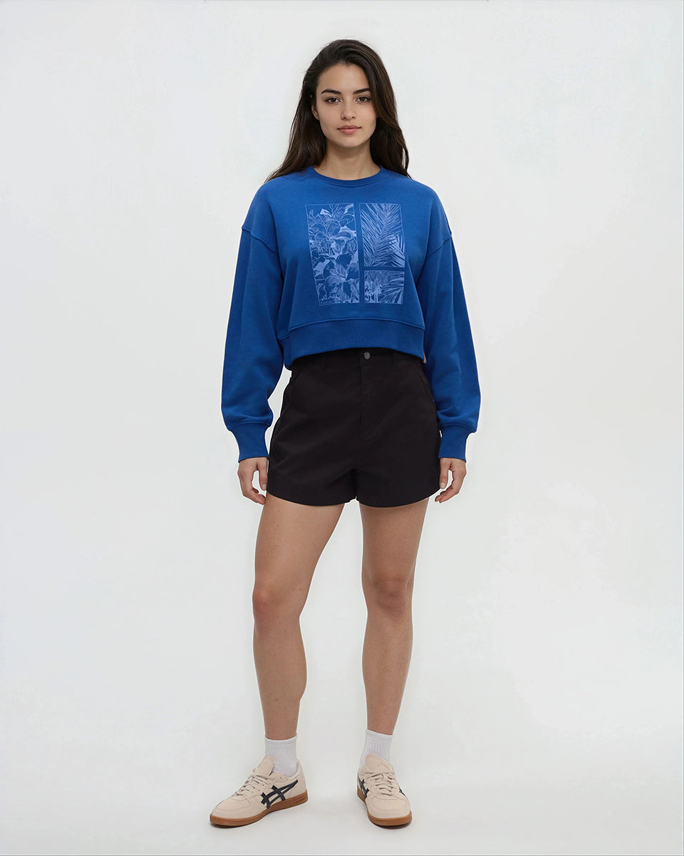 Framed Haitian Blooms Oversized Crop Crew