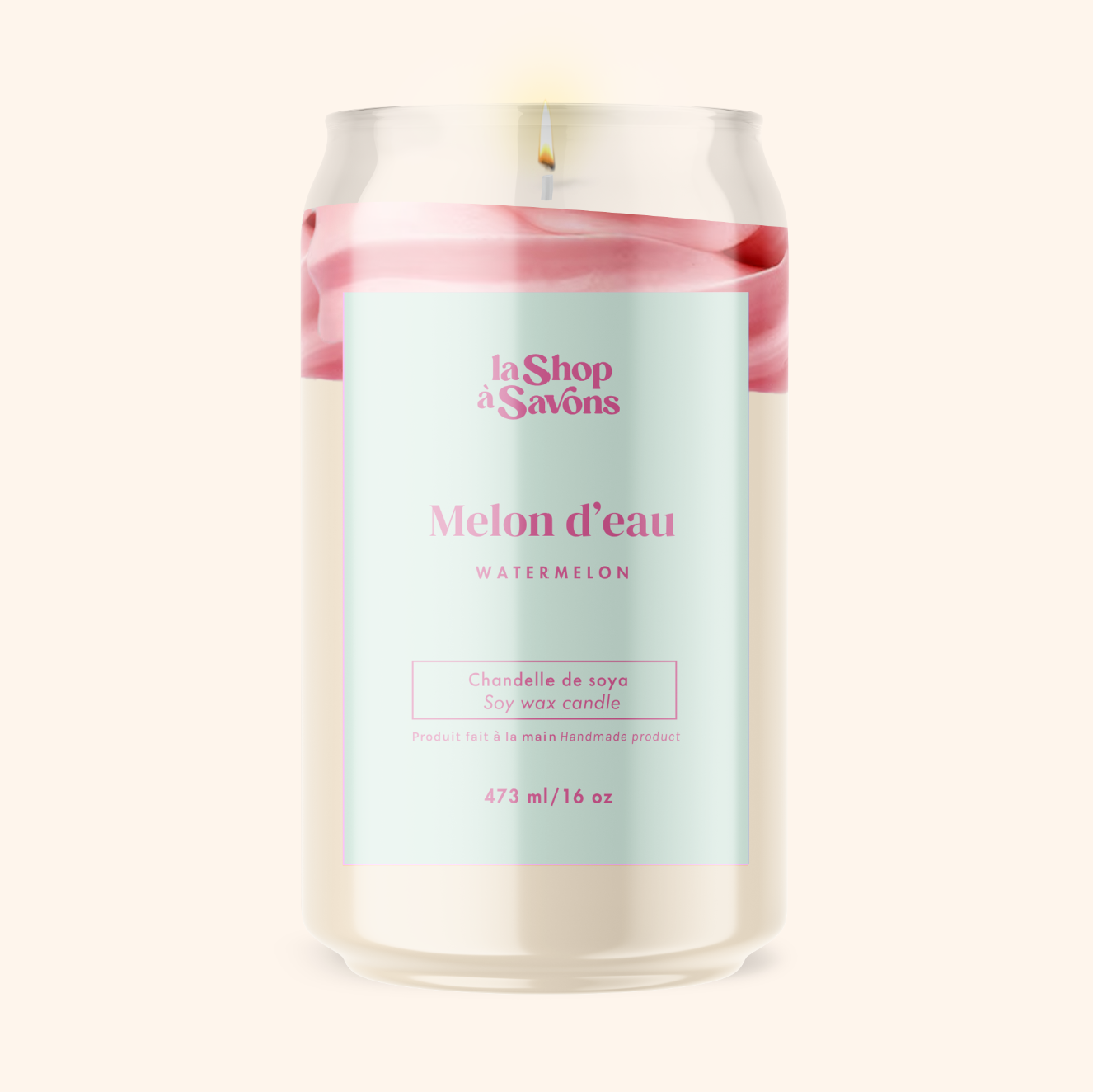 Chandelle de soya 16 oz - Melon d'eau