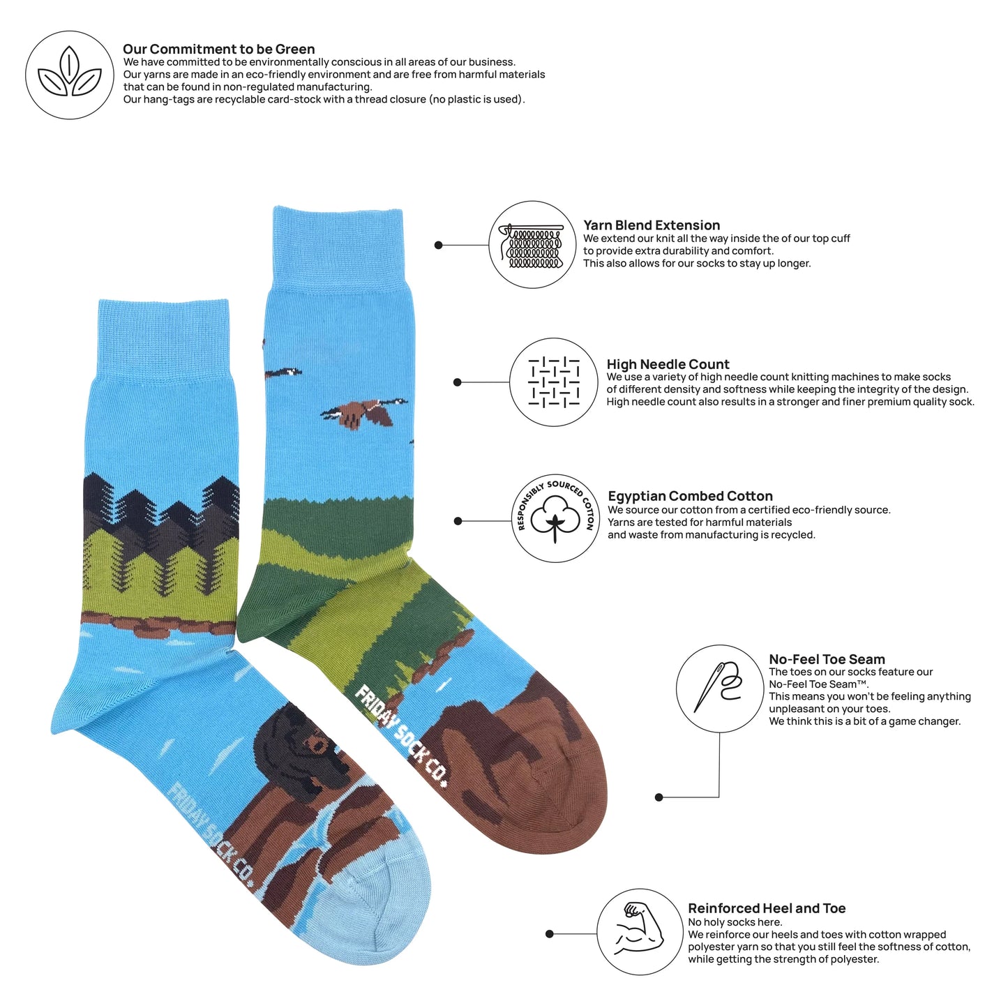 Friday Sock Co Men’s Canadian Shield Landscape Socks