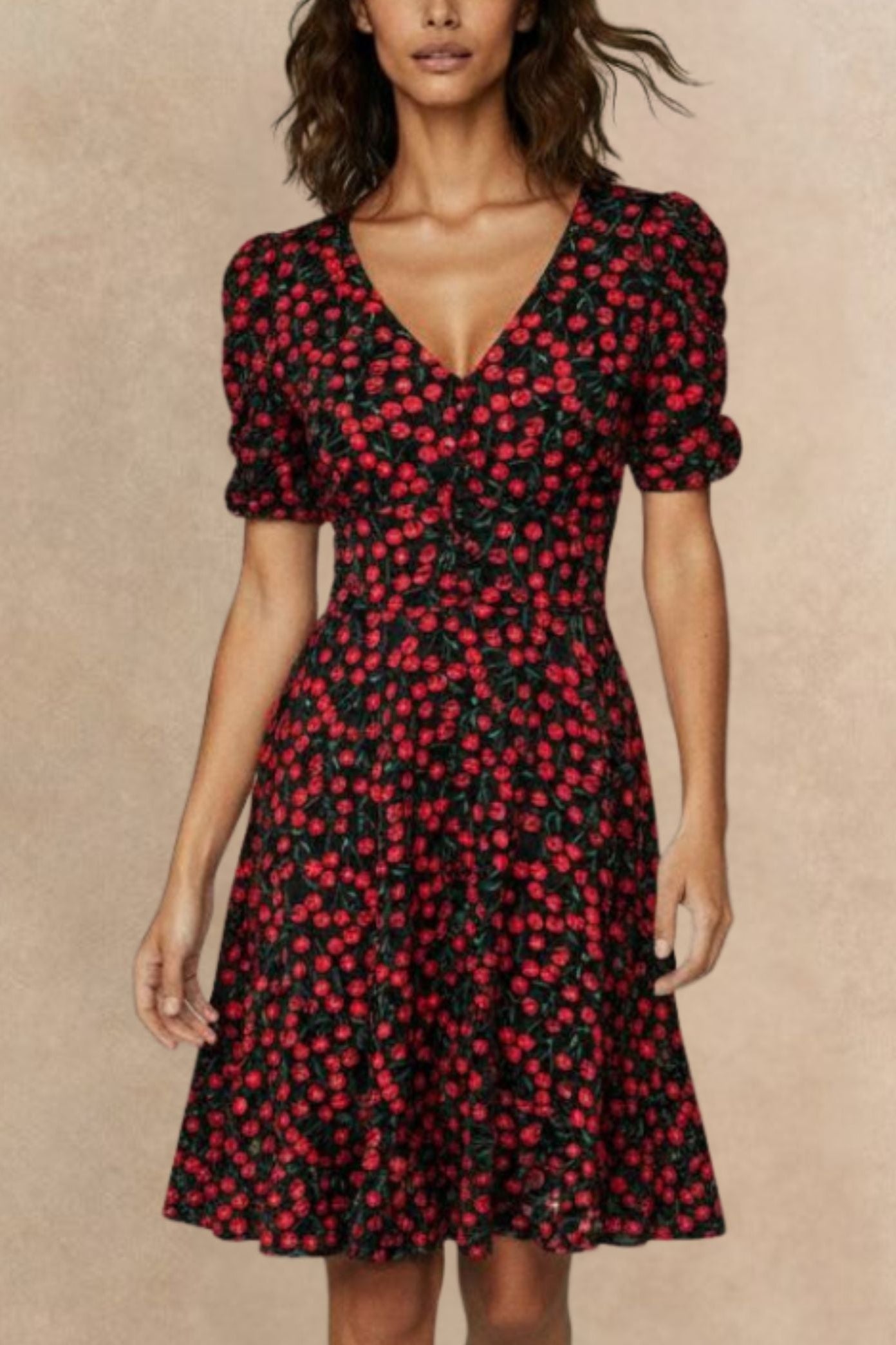 Cindy Black Cherry Fit and Flare Dress
