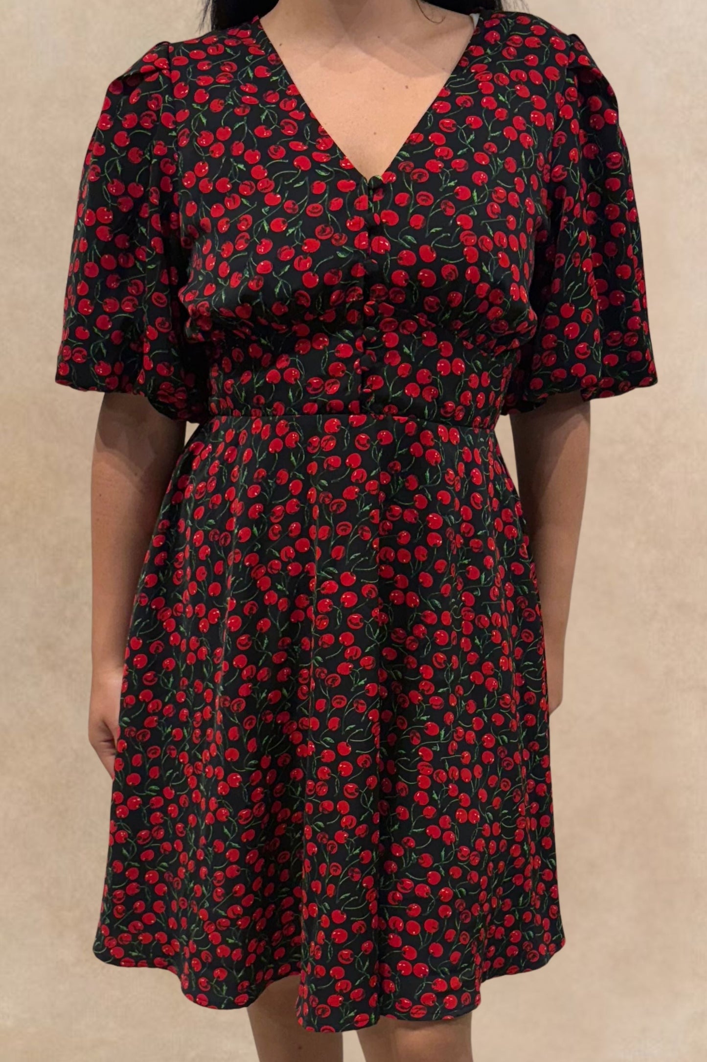 Cindy Black Cherry Fit and Flare Dress