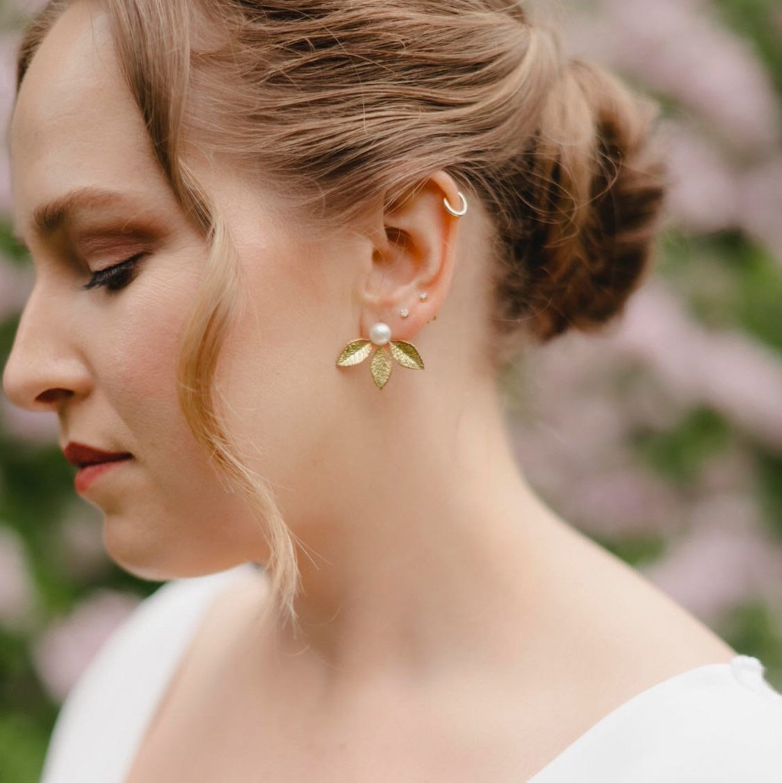 Pearl Leaf Ear Jackets