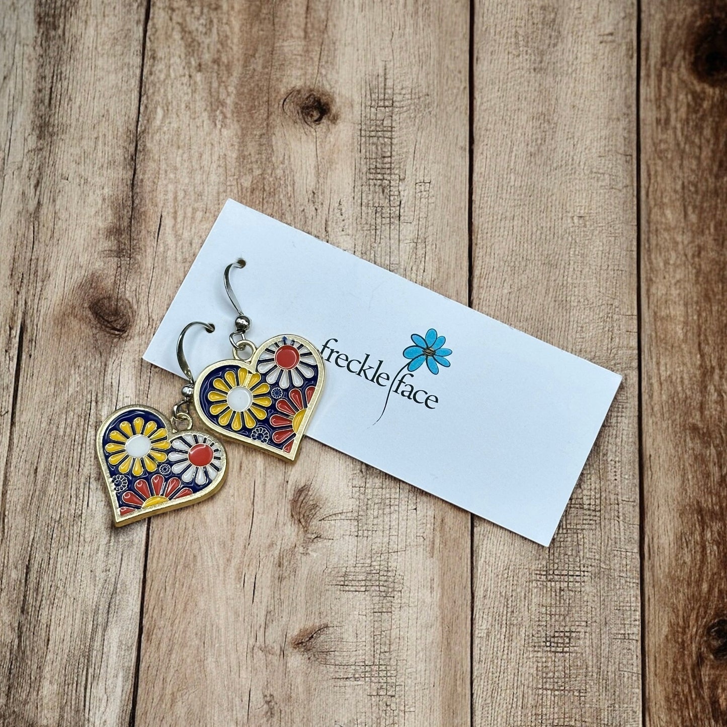Retro Flower Power Earrings – Colorful Enamel Dangles