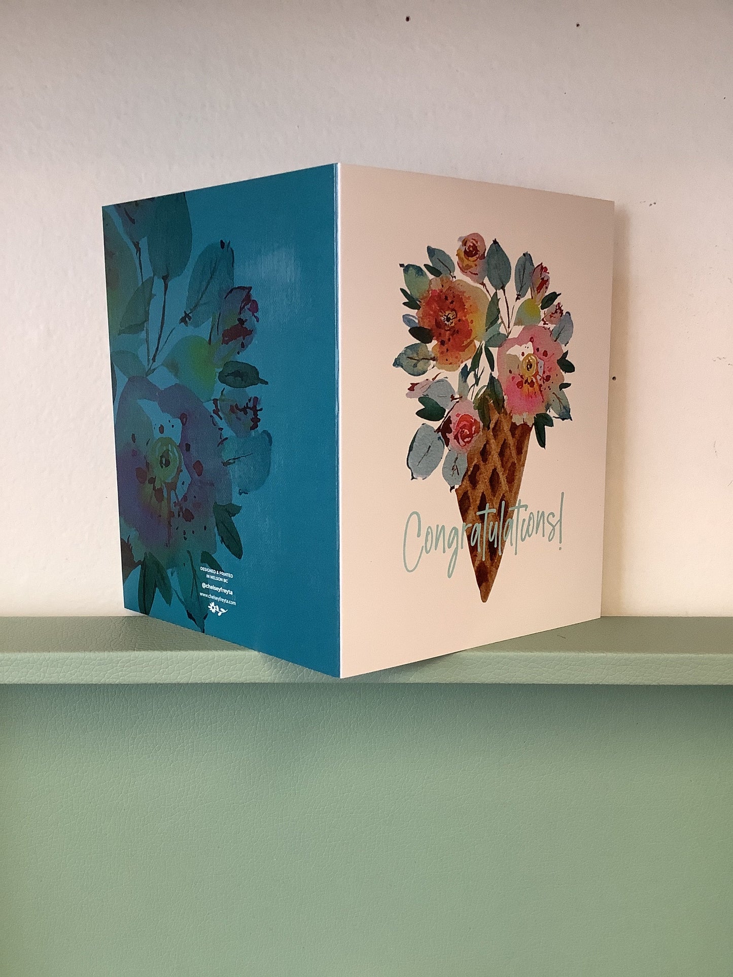 Congratulations Flower Cone Printed Card