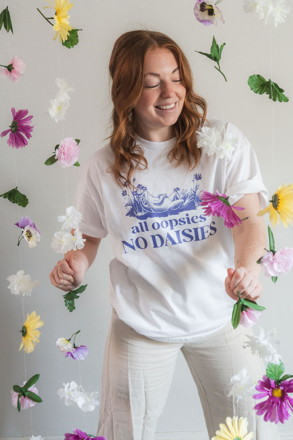 Frog All Oopsies, No Daisies White Shirt