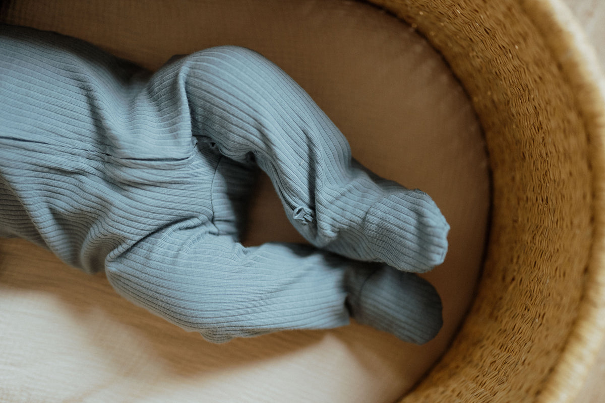 Organic Cotton Baby Sleeper, Deep Blue | ba.be.O