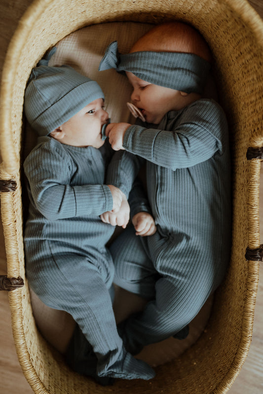 Organic Cotton Baby Sleeper, Deep Blue | ba.be.O