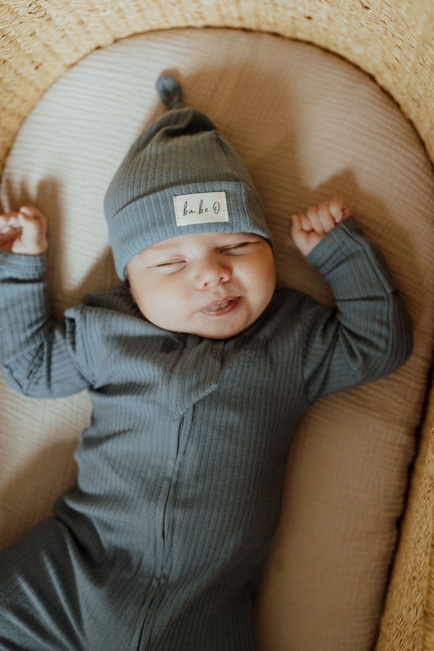 Organic Cotton Baby Sleeper, Deep Blue | ba.be.O