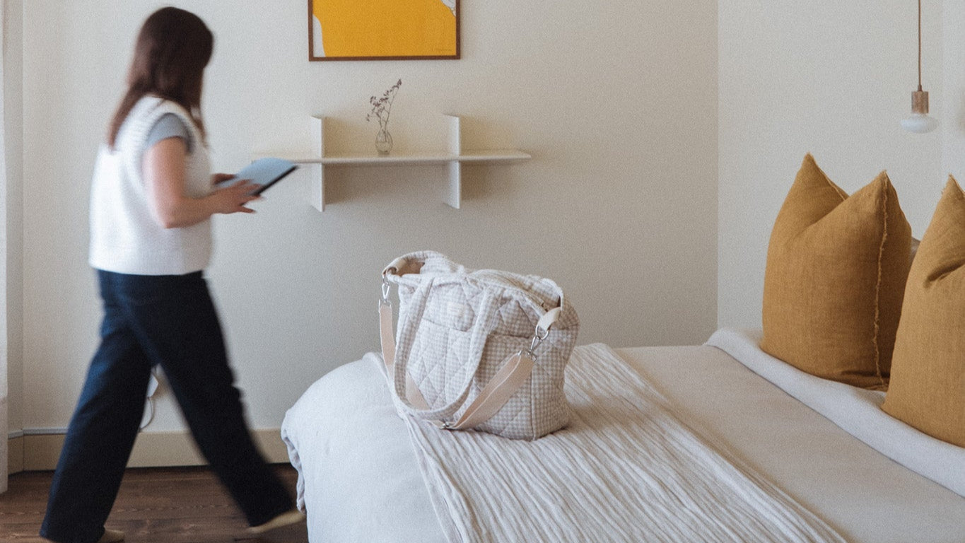 Sac à couches en coton biologique - Collection Vichy