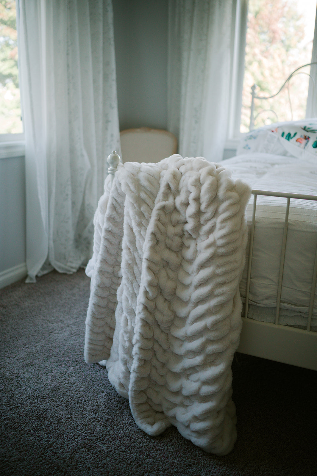 Cream Clouds Double-sided Minky Blanket